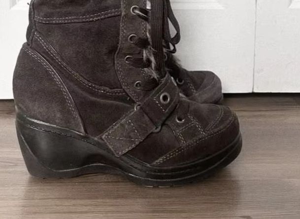 Elastic Lace Trim - Sepatu bot setinggi lutut berhias bulu,
