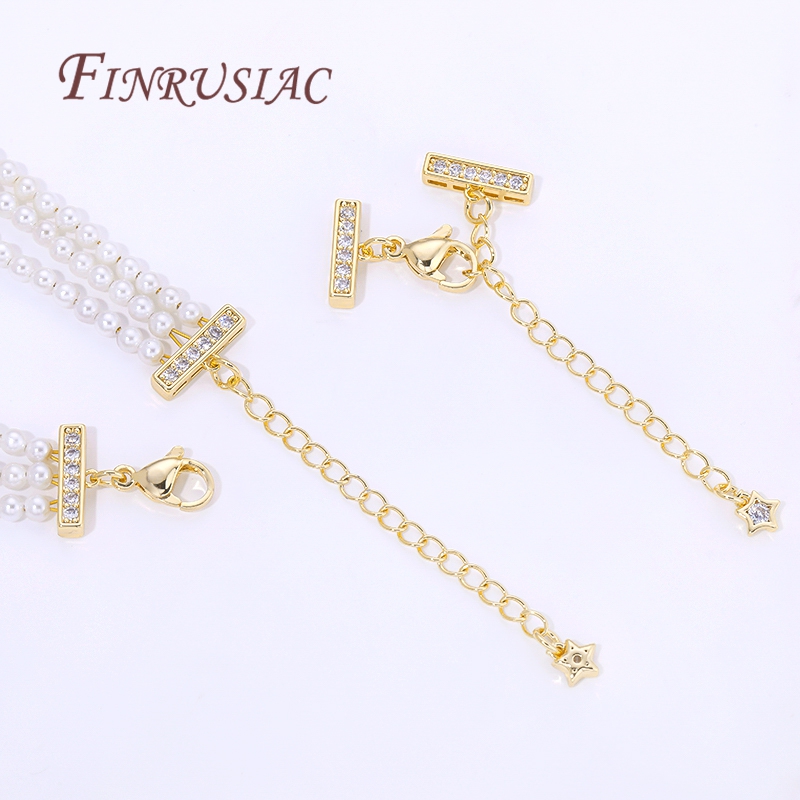 Pearl Trim Chain - Konektor Kalung Mutiara 3 Baris Berlapis