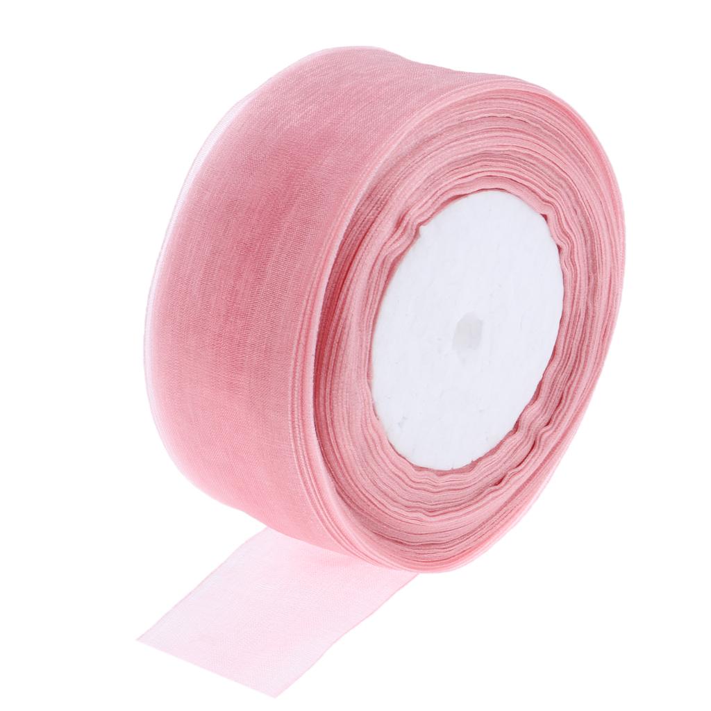Organza Ribbon Spool - 2x Gulungan Pita Warna-warni untuk Dekorasi
