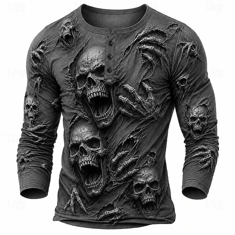 Embellish Knit - Kaos Lengan Panjang Pria dengan Motif