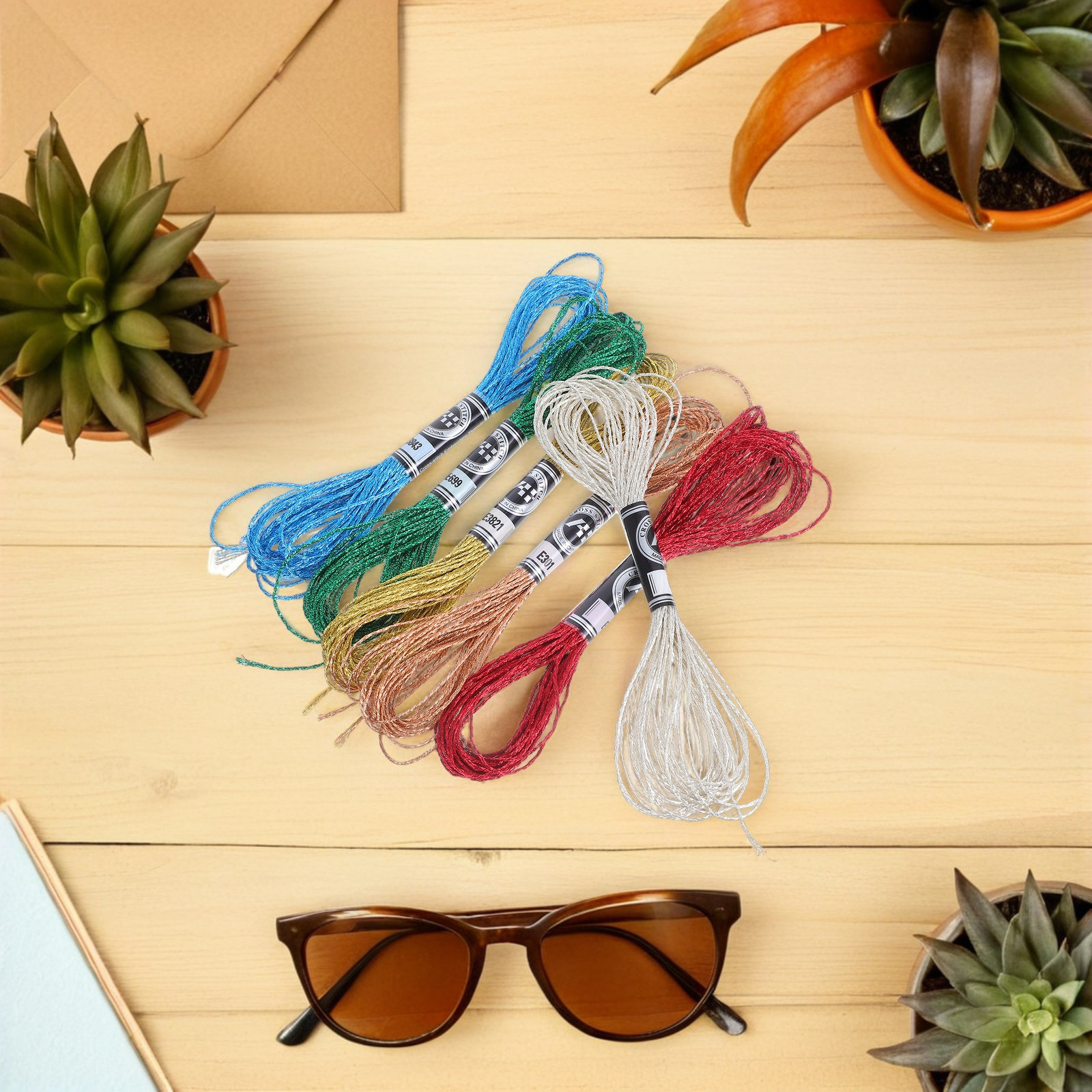 6 buah Benang Bordir Metalik B - Embroidery Craft ulasan dan harga