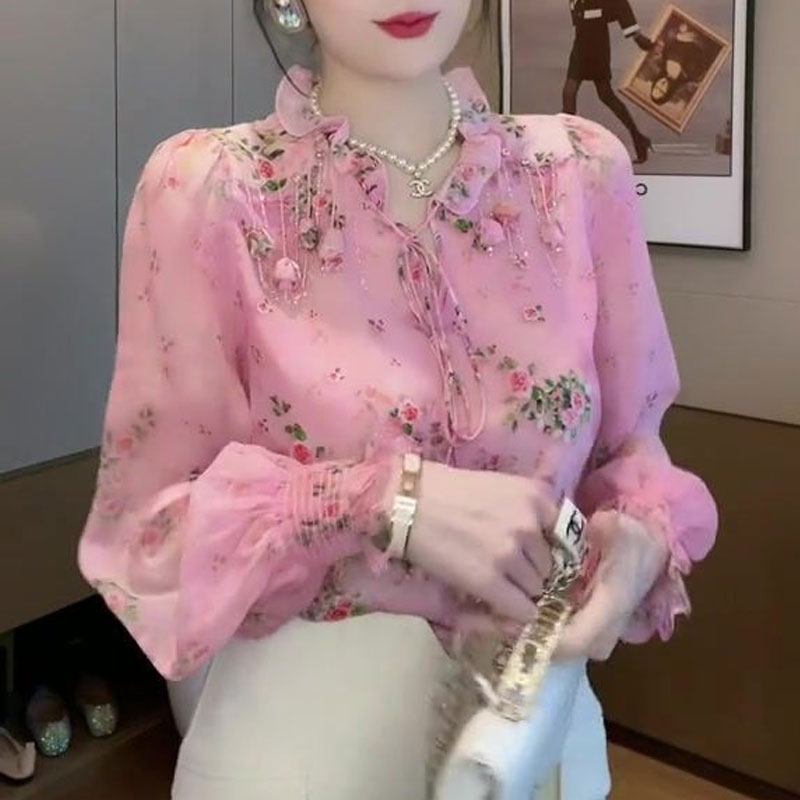 Blus motif bunga rusak Korea b - Tassel Fringe Trim ulasan dan harga
