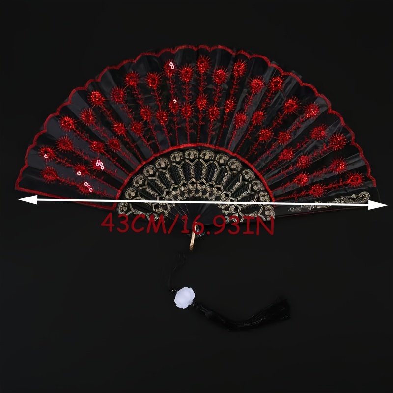 Kipas Tangan Lipat Gaya Spanyo - Tassel Fringe Trim ulasan dan harga