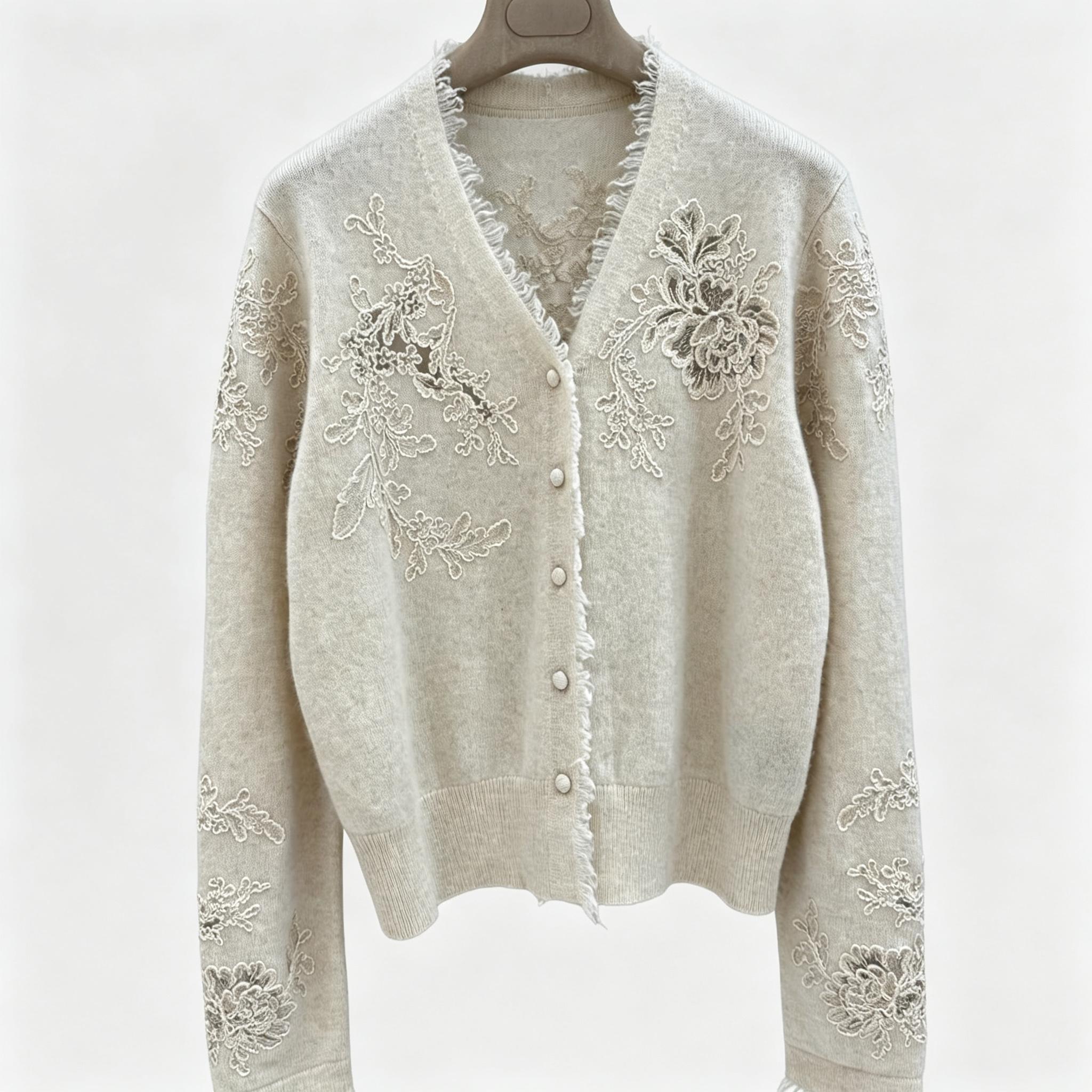 Kardigan Rajut Wanita V-Neck d - Tassel Fringe Trim ulasan dan harga