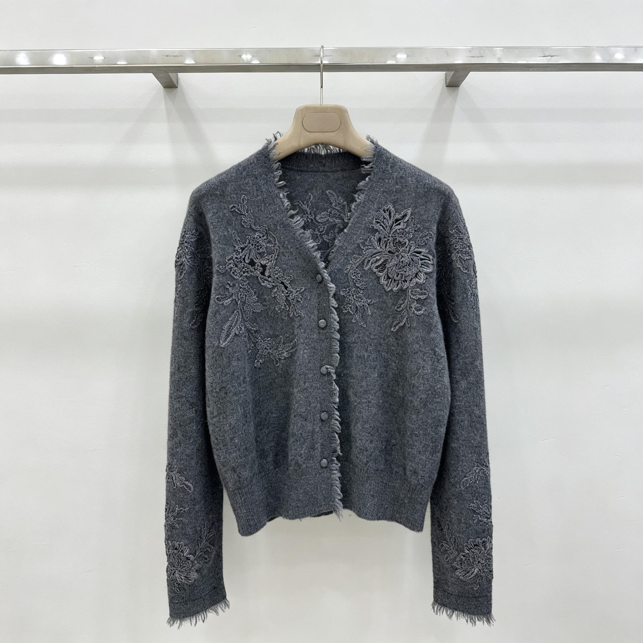Kardigan Rajut Wanita V-Neck d - Tassel Fringe Trim ulasan dan harga